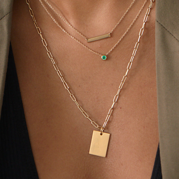 Phillips Academy Rectangle Necklace