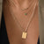 Personalized Rectangular Pendant Cavan Gold on figure