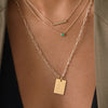 Walking Deacon Rectangle Necklace on figure