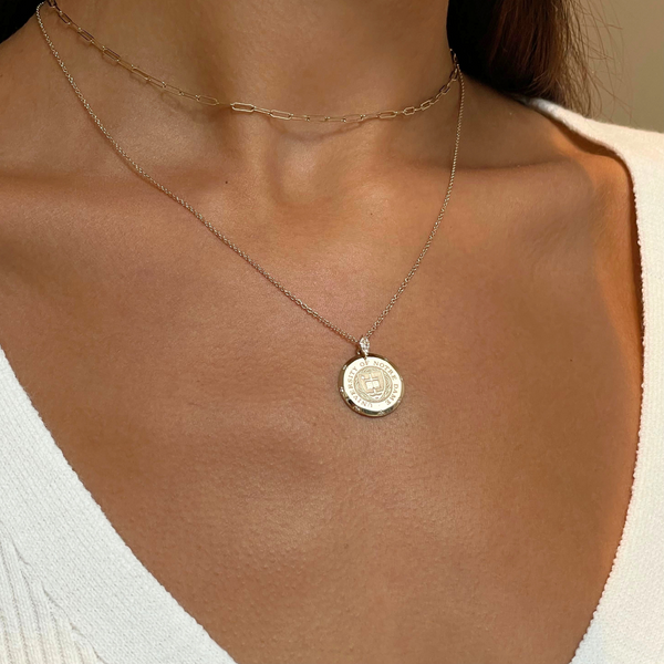 Notre Dame 7-Point Diamond Necklace on figure