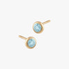 Aquamarine Bezel Studs (Pair)