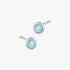 Aquamarine Bezel Studs (Pair)