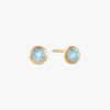 Aquamarine Bezel Studs (Pair)