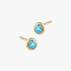 Blue Topaz Bezel Studs (Pair)