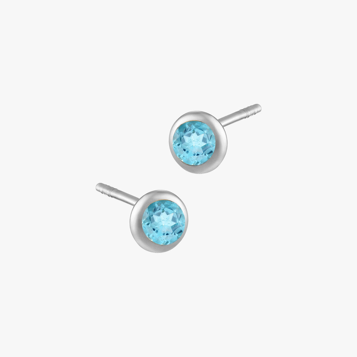 Blue Topaz Bezel Studs