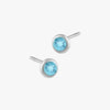 Blue Topaz Bezel Studs (Pair)