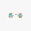 Blue Topaz Bezel Studs (Pair)