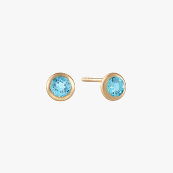 Blue Topaz Bezel Studs