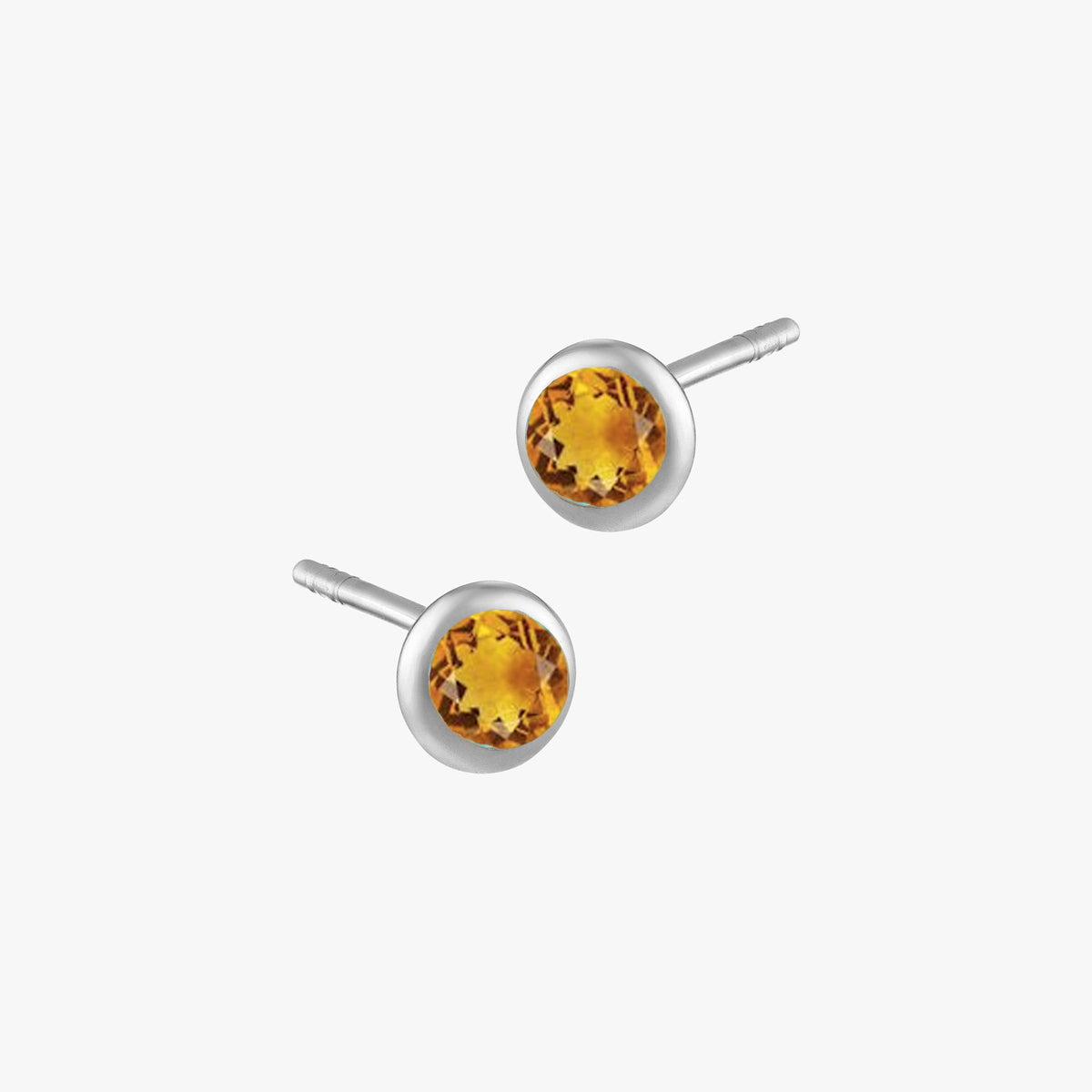 Citrine Bezel Studs