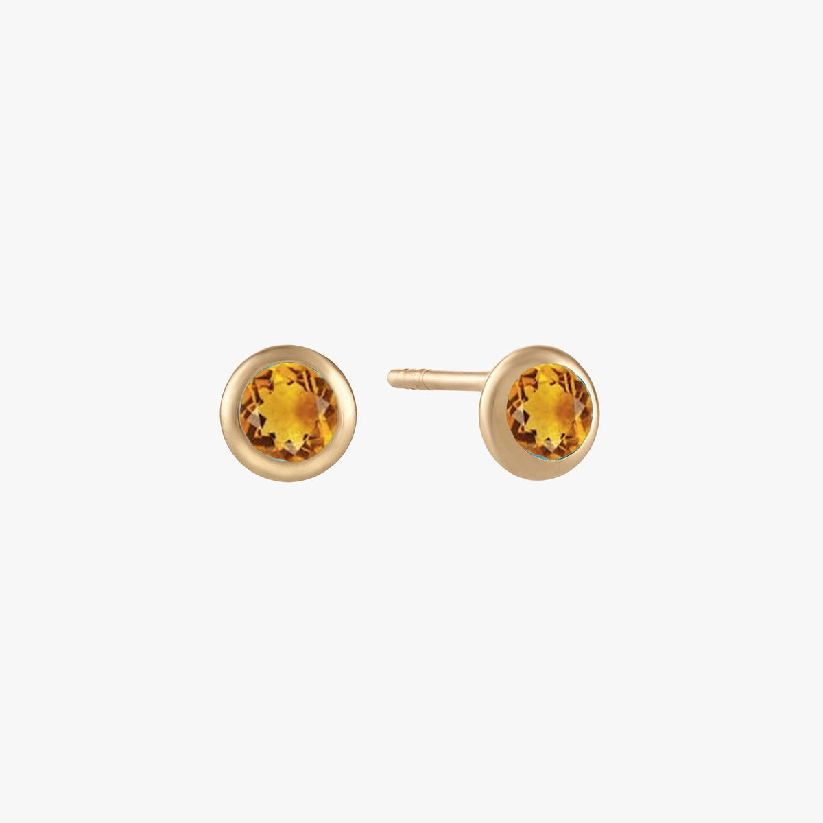 Citrine Bezel Studs (Pair)