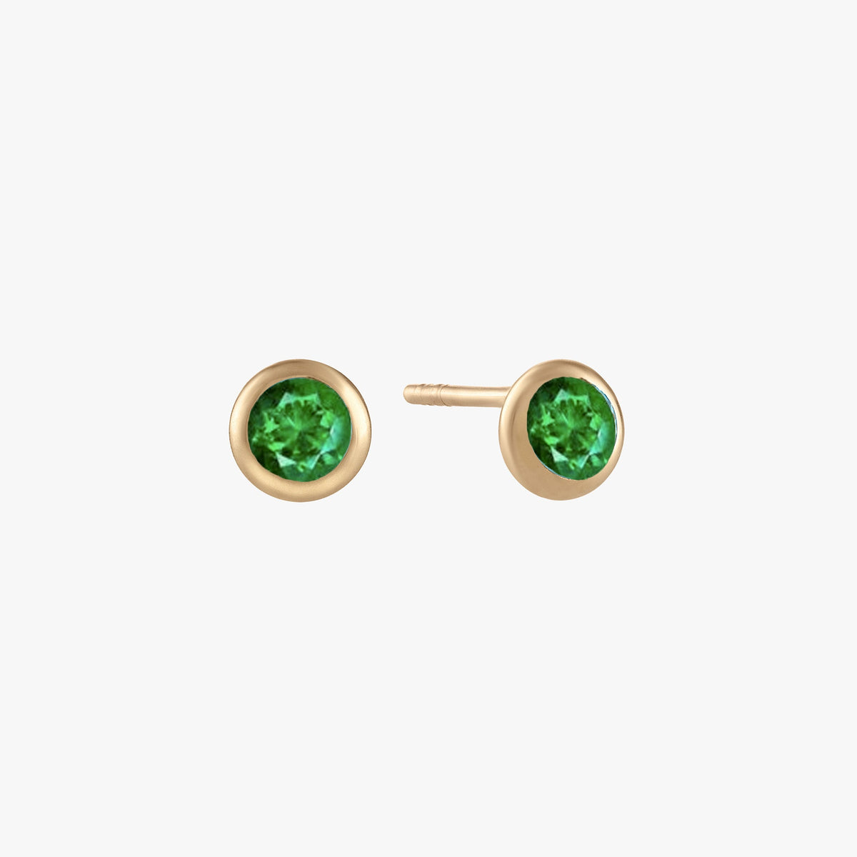 Emerald Bezel Studs (Pair)