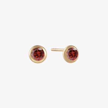 Garnet Bezel Studs (Pair)