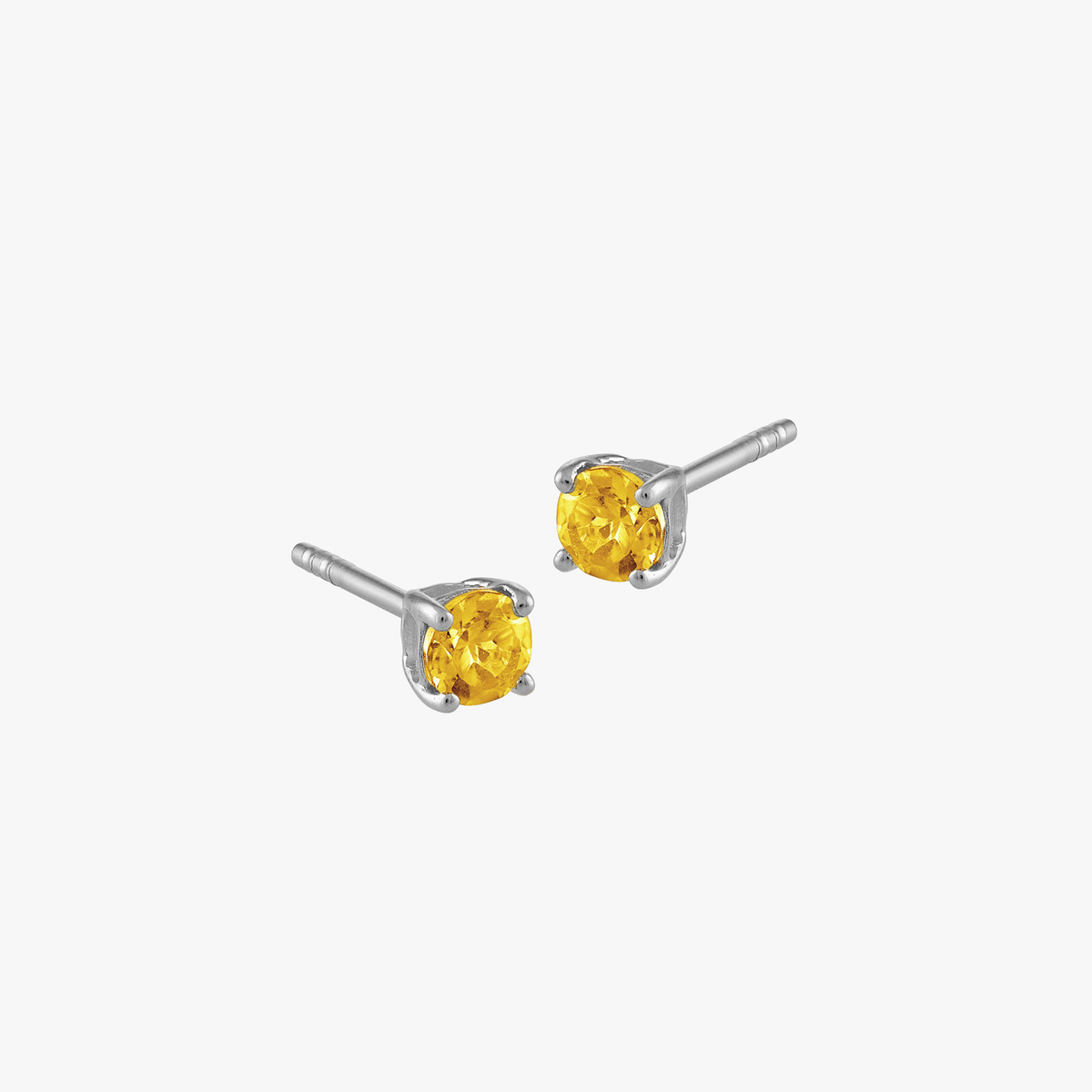 Yellow Citrine Stud Earrings