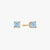 Aquamarine Stud Earring Pair Gold 