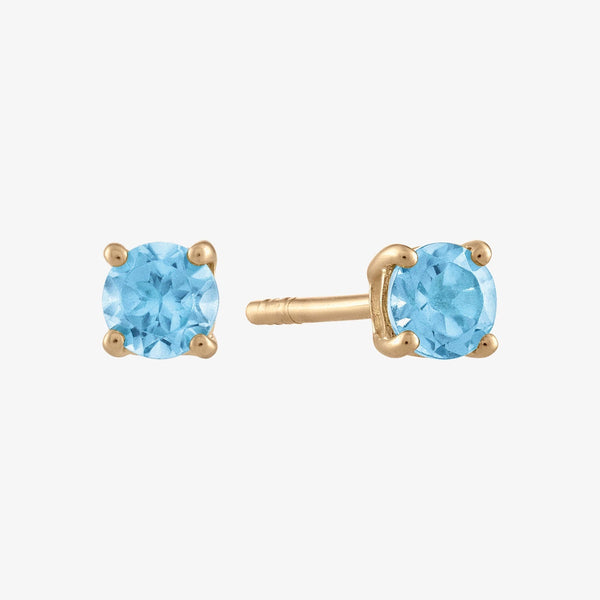 Blue Topaz Prong Earrings