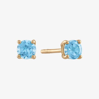 Blue Topaz Prong Earrings