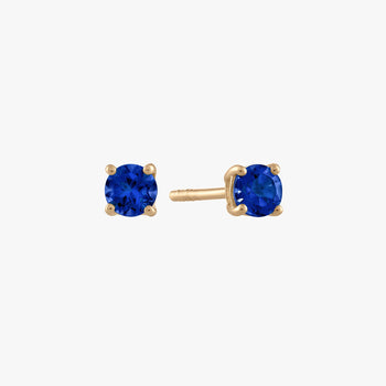 Sapphire Stud Earrings Pair Gold Hardware 