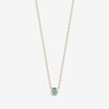 blue topaz gemstone necklace bezel set