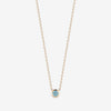 blue topaz gemstone necklace bezel set
