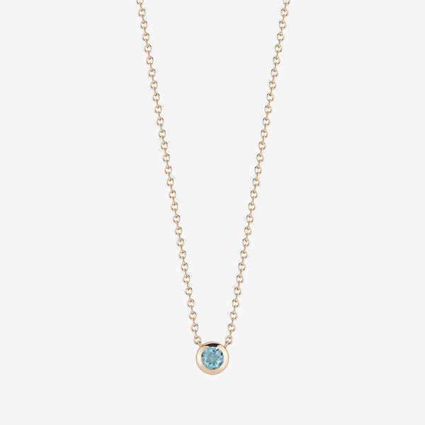 blue topaz gemstone necklace bezel set