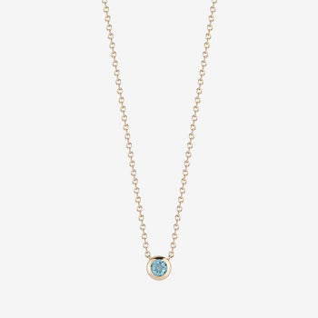 blue topaz gemstone necklace bezel set