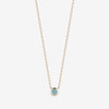 blue topaz gemstone necklace bezel set