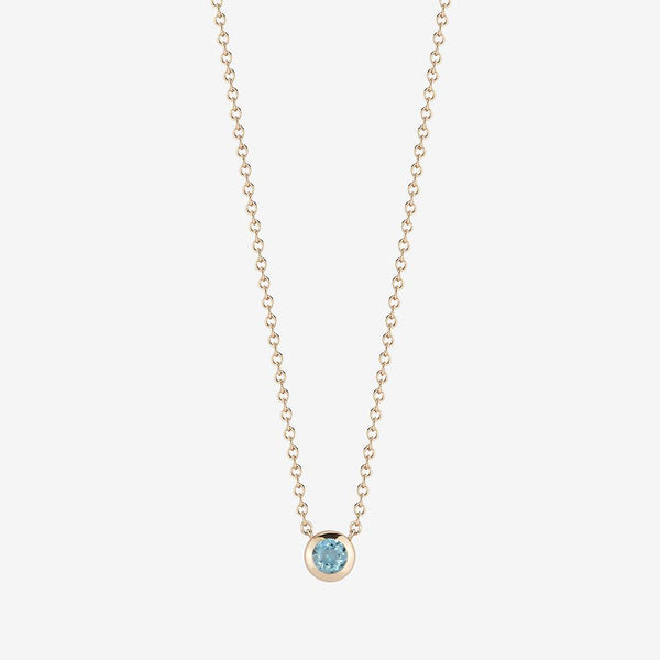 blue topaz gemstone necklace bezel set