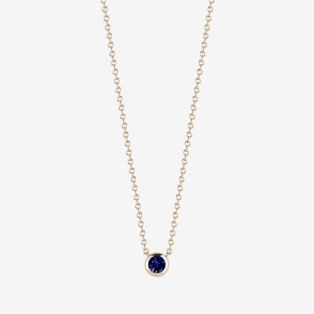 sapphire gemstone necklace bezel set