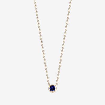 sapphire gemstone necklace bezel set