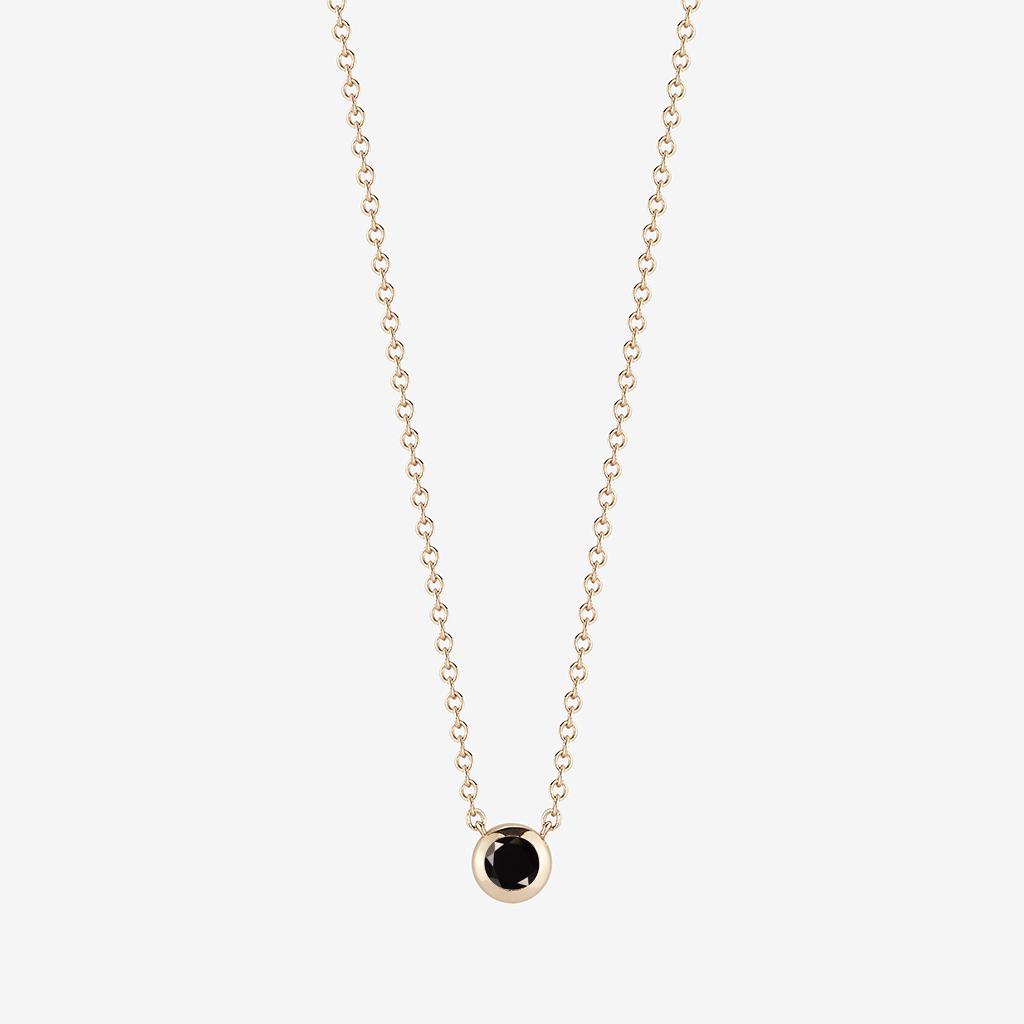 black onyx gemstone necklace bezel set