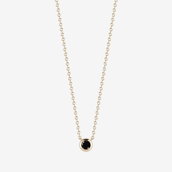 black onyx gemstone necklace bezel set