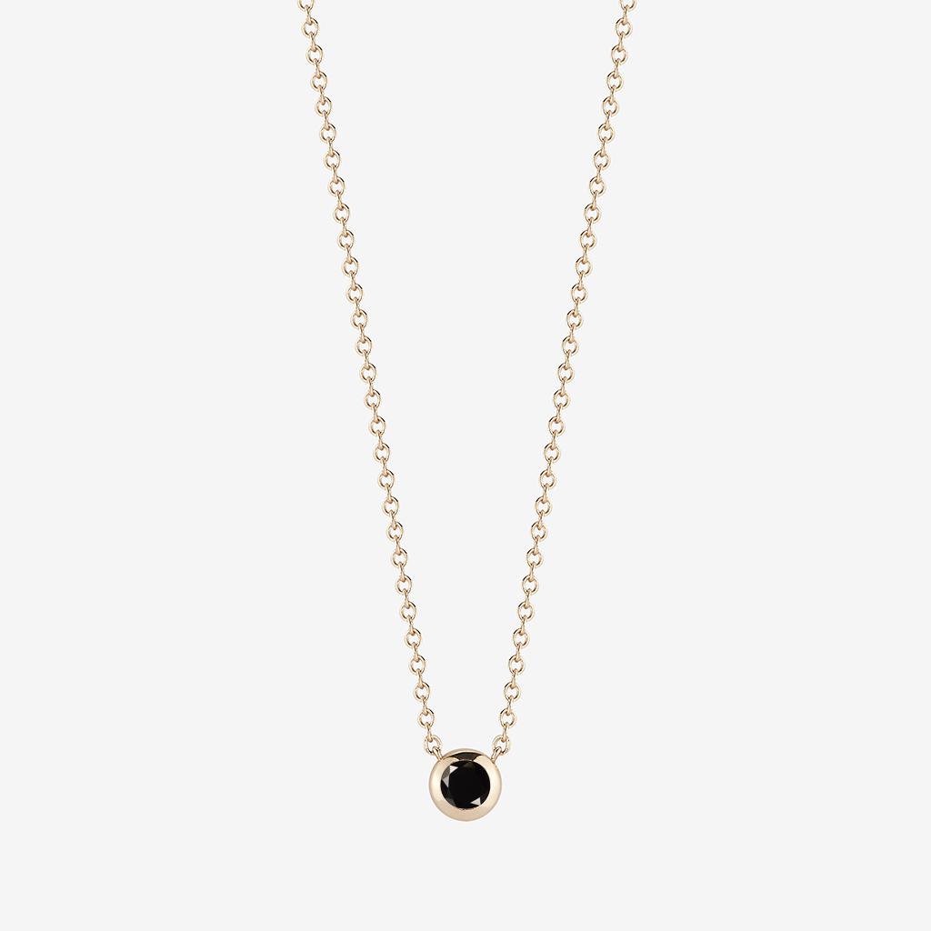 black onyx gemstone necklace bezel set