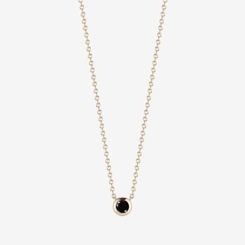 black onyx gemstone necklace bezel set