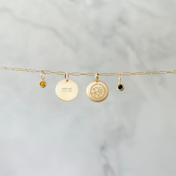 Purdue Florentine Pendant with gemstones