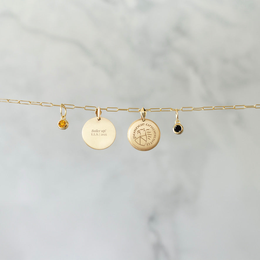 Purdue Florentine Pendant with gemstones