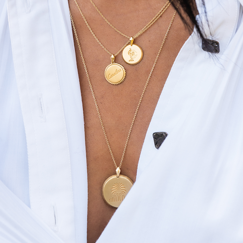 South Carolina Palm Florentine Pendant