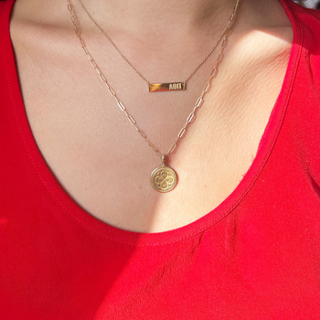 Alpha Omicron Pi Rose Necklace