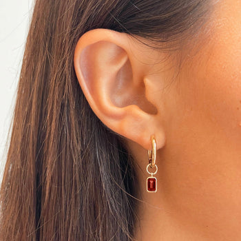 Garnet Mini U Earring Bundle on figure