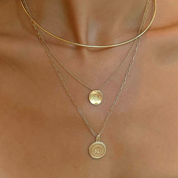 Kansas KU Necklace on figure