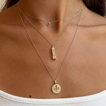 UT Tower Necklace on figure