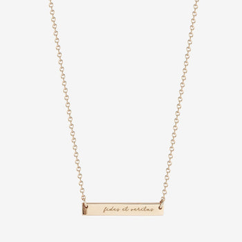 St. Lawrence Fides et Veritas Horizontal Bar Necklace