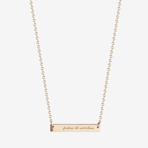 St. Lawrence Fides et Veritas Horizontal Bar Necklace