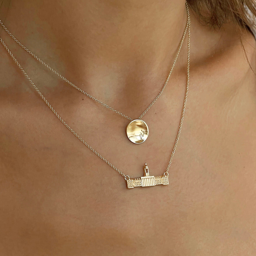 Penn State Old Main Necklace on figure