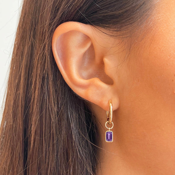 Amethyst Mini U Earring Bundle on figure