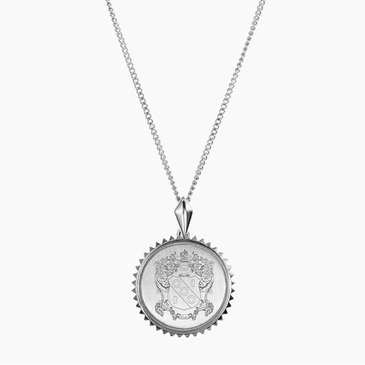Silver Alpha Gamma Delta Sunburst Crest Necklace