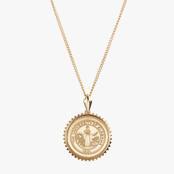 14K Gold and Cavan Gold University of Alabama Sunburst Necklace