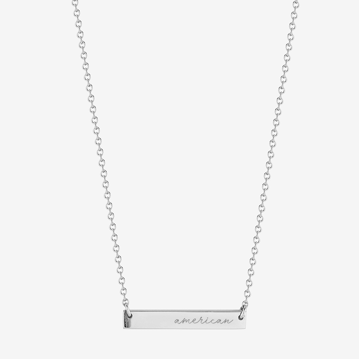 American Horizontal Bar Necklace Sterling Silver