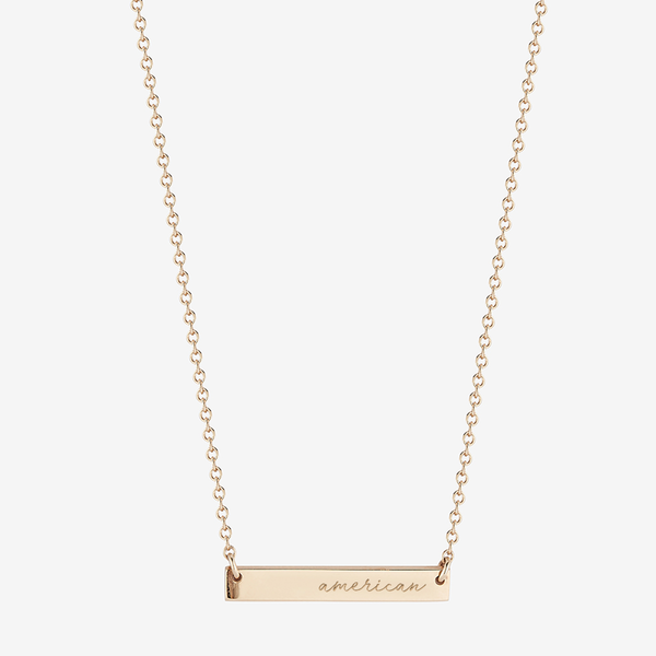 American Horizontal Bar Necklace Cavan Gold