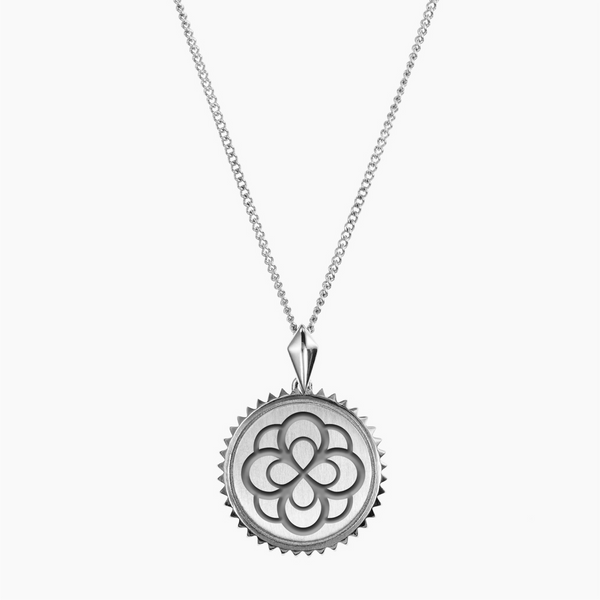 Alpha Omicron Pi Sunburst Rose Pendant