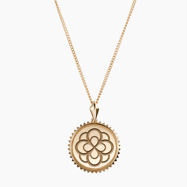 Alpha Omicron Pi Sunburst Rose Pendant